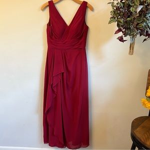 Azazie Burgundy A-line Bridesmaid Dress